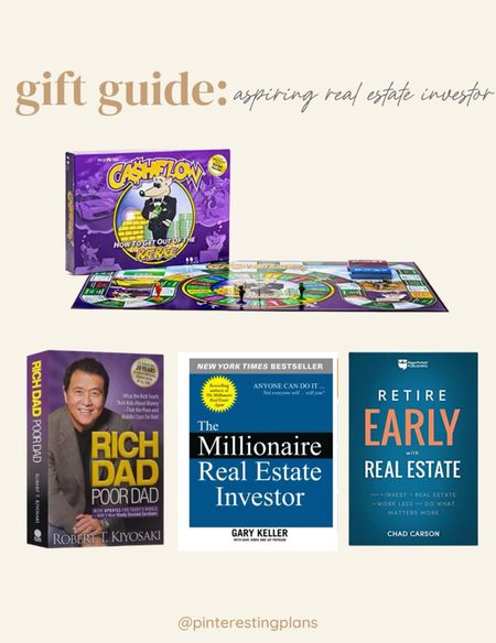Gift ideas for an aspiring real estate investor. I LOOOOOVE this board game. I play it with my older son, husband, and adult friends. So many nuggets for investing while having fun. Also included some of the earlier books I read when I decided I was becoming a real estate investor.  

#LTKfamily #LTKHoliday #LTKunder50