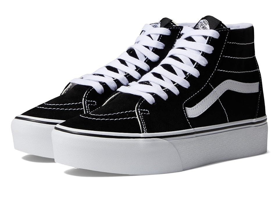 Vans Sk8-Hi Tapered Stackform Shoes Black/True White : Men's 5.5 - Women's 7 Medium, Canvas | Zappos