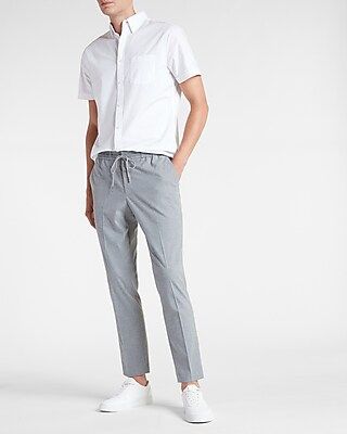 Extra Slim Solid Gray Flannel Drawstring Suit Pant | Express