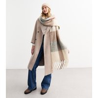 Beige Soft Knit Checked Scarf New Look | New Look (UK)