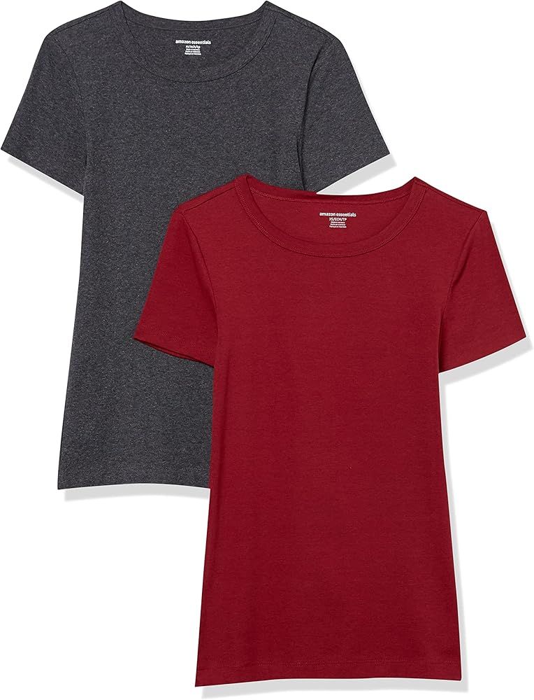 Amazon Essentials Women's Slim-Fit Short-Sleeve Crewneck T-Shirt, Pack of 2 | Amazon (US)