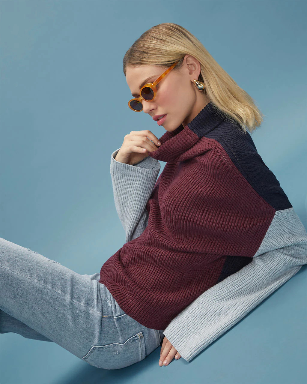 Joyous Occasion Colorblock Turtleneck Sweater | VICI