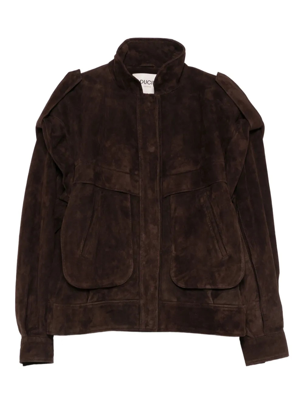 Ducie stud-fastening Suede Jacket | Brown | FARFETCH | Farfetch Global