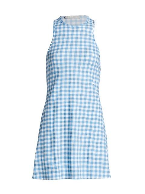 Skater Rib Gingham Minidress | Saks Fifth Avenue