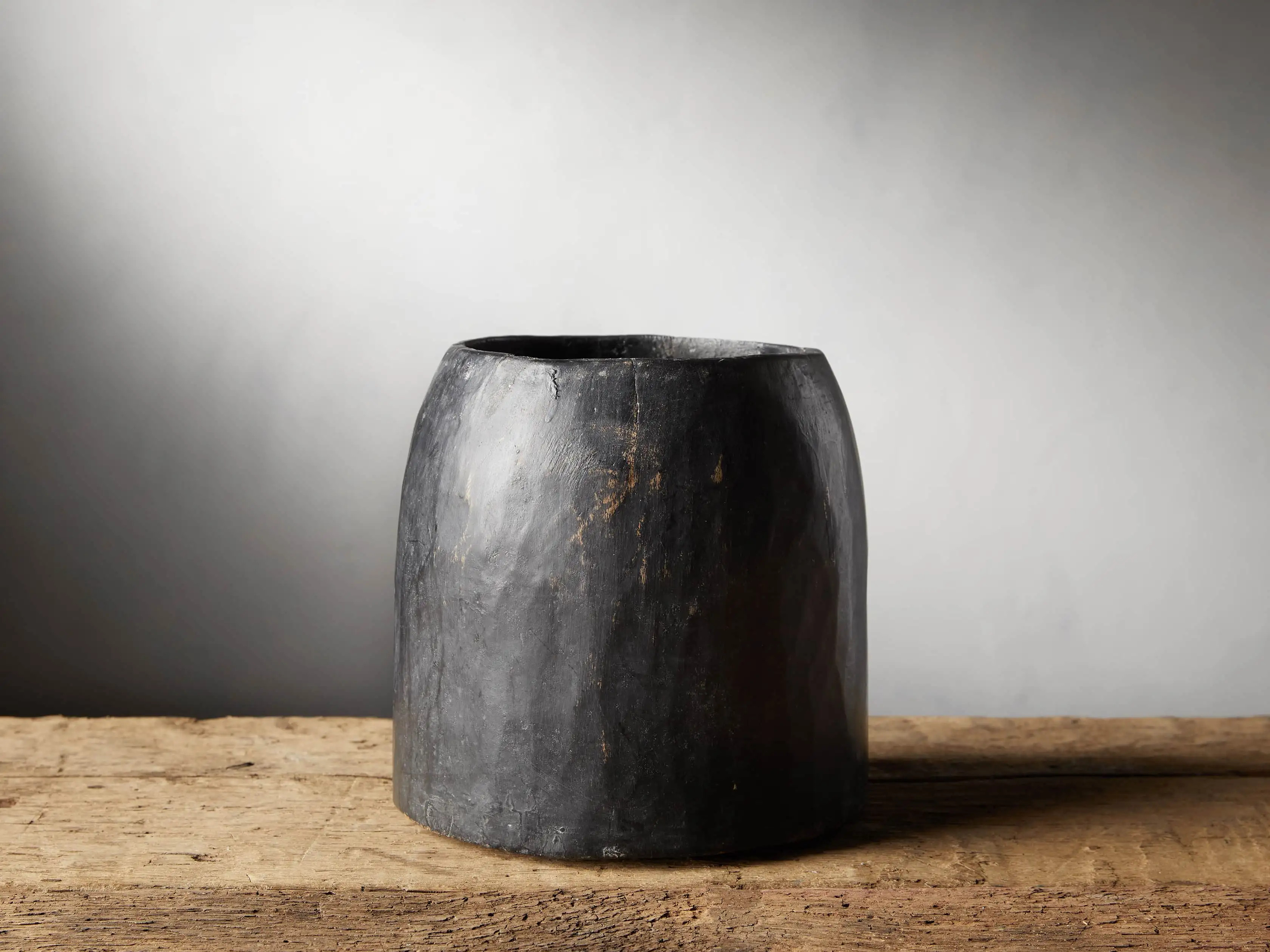 Reclaimed Wood Vessel in Black | Arhaus