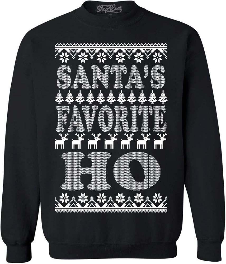 shop4ever Santa's Favorite Ho Crewnecks Ugly Christmas Sweatshirts | Amazon (US)