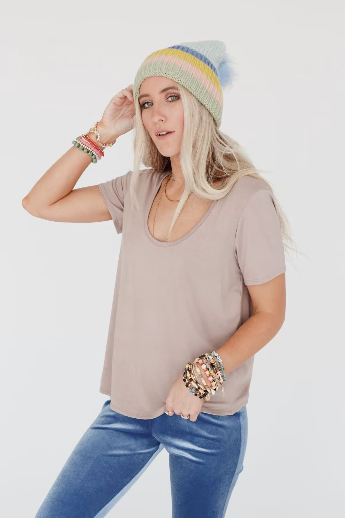 Scoop Neck Bralette Tee — Three Bird Nest | Three Bird Nest