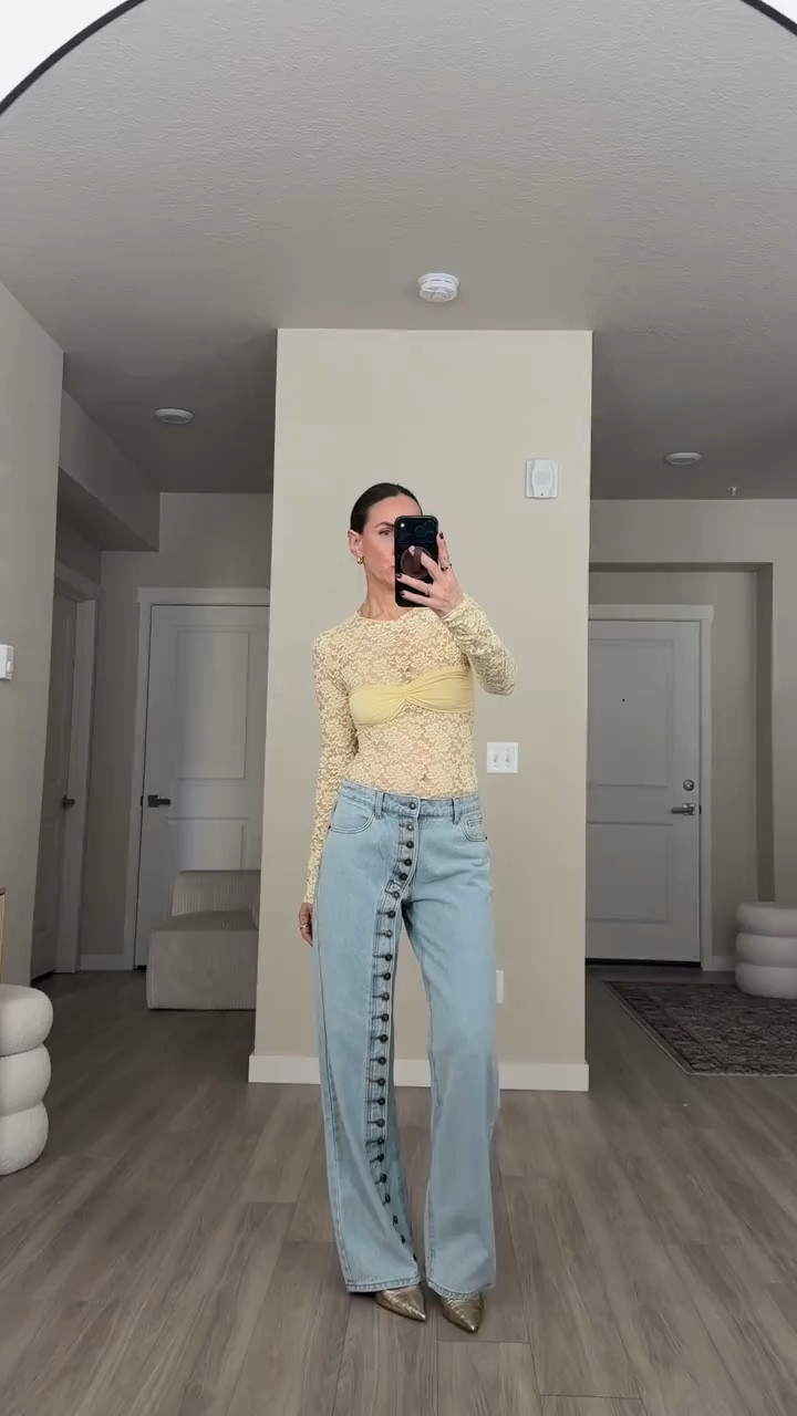 Spring date night outfit.  Going out too. Lace top 