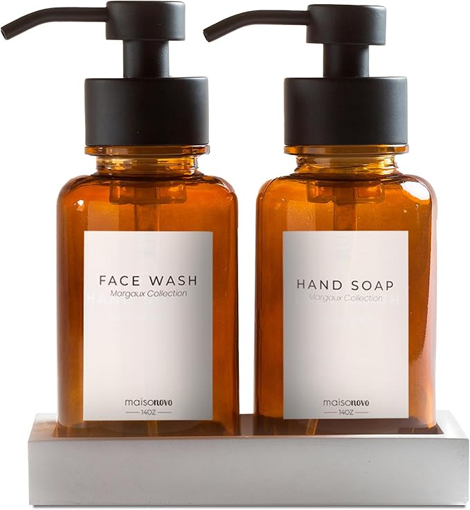 MaisoNovo Foaming Soap Dispenser Bathroom with Concrete Tray & WaterproofLabels | Foaming Hand So... | Amazon (CA)