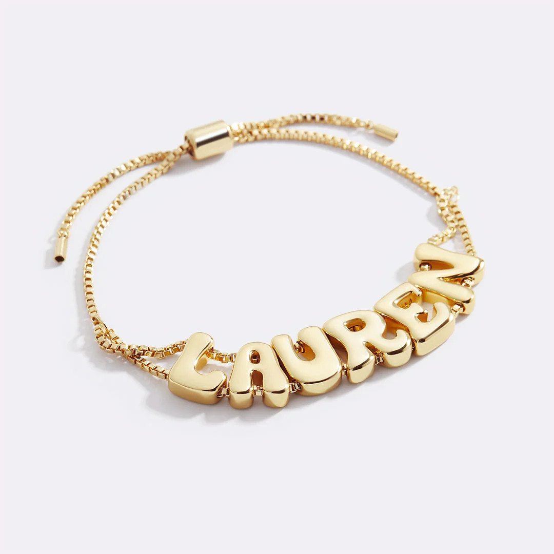 Groovy Adjustable Chain Name Bracelet | Mint & Lily