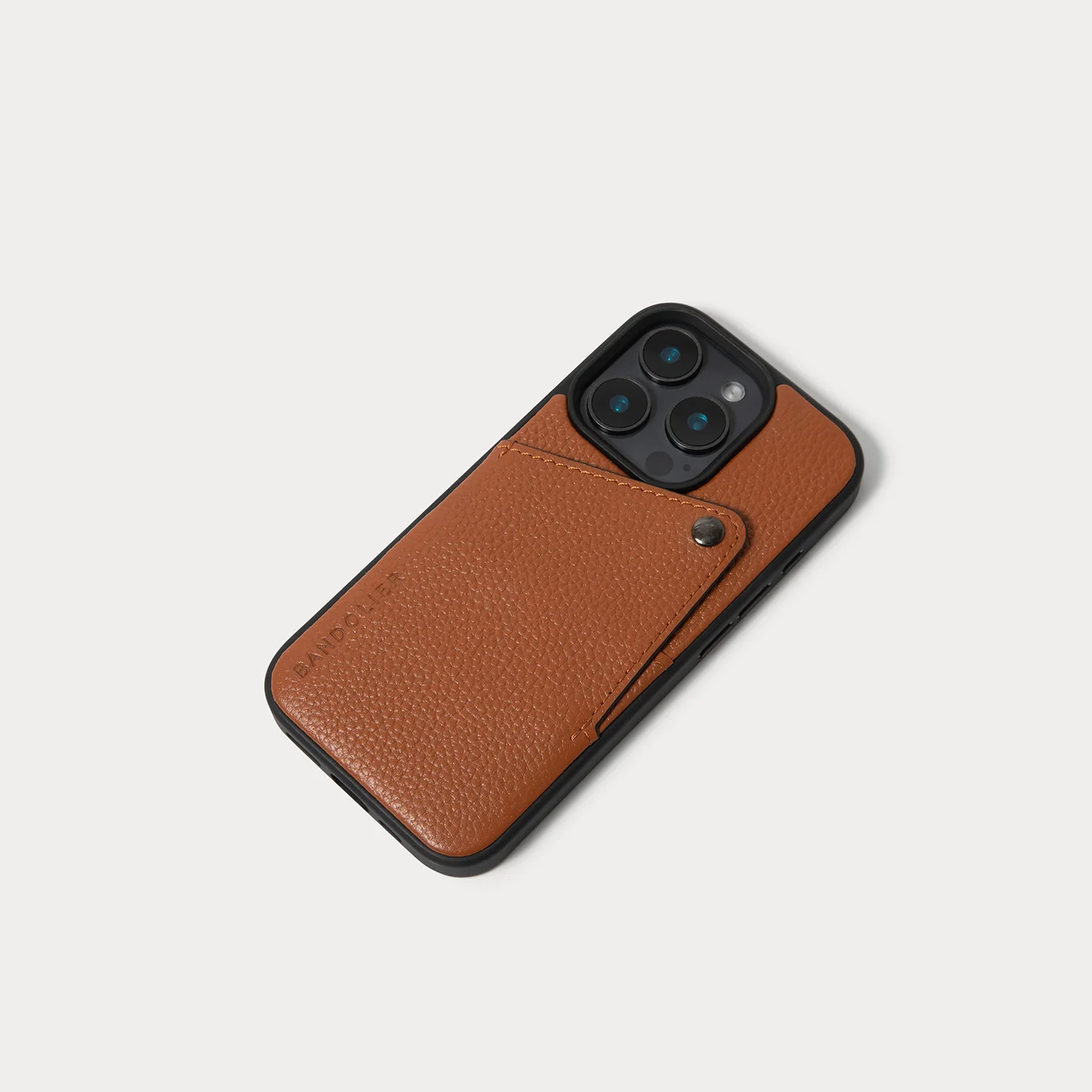 Alex Pebble Leather Wallet Phone Case (no D-rings) - Sienna/Pewter | Bandolier