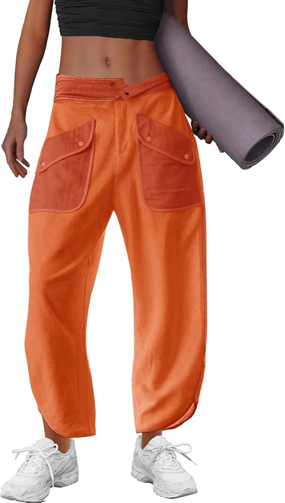 LAMISSCHE Oversized Barrel Lounge Pants Women Wide Leg Sweatpants with Pockets Baggy Cropped Pant... | Amazon (US)