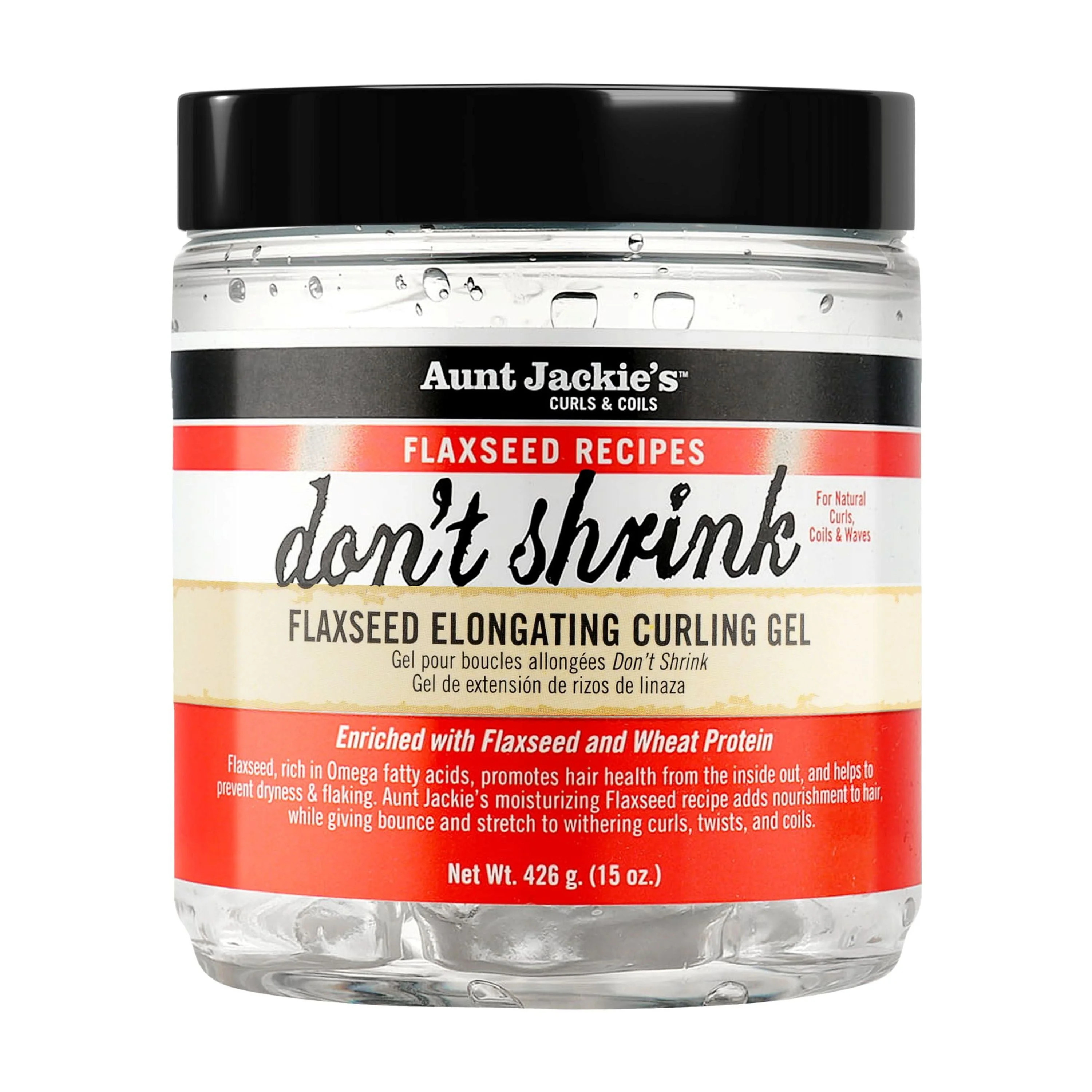 Aunt Jackie’s Curls & Coils Don’t Shrink Flaxseed Elongating Curling Gel, 18 oz., Female | Walmart (US)