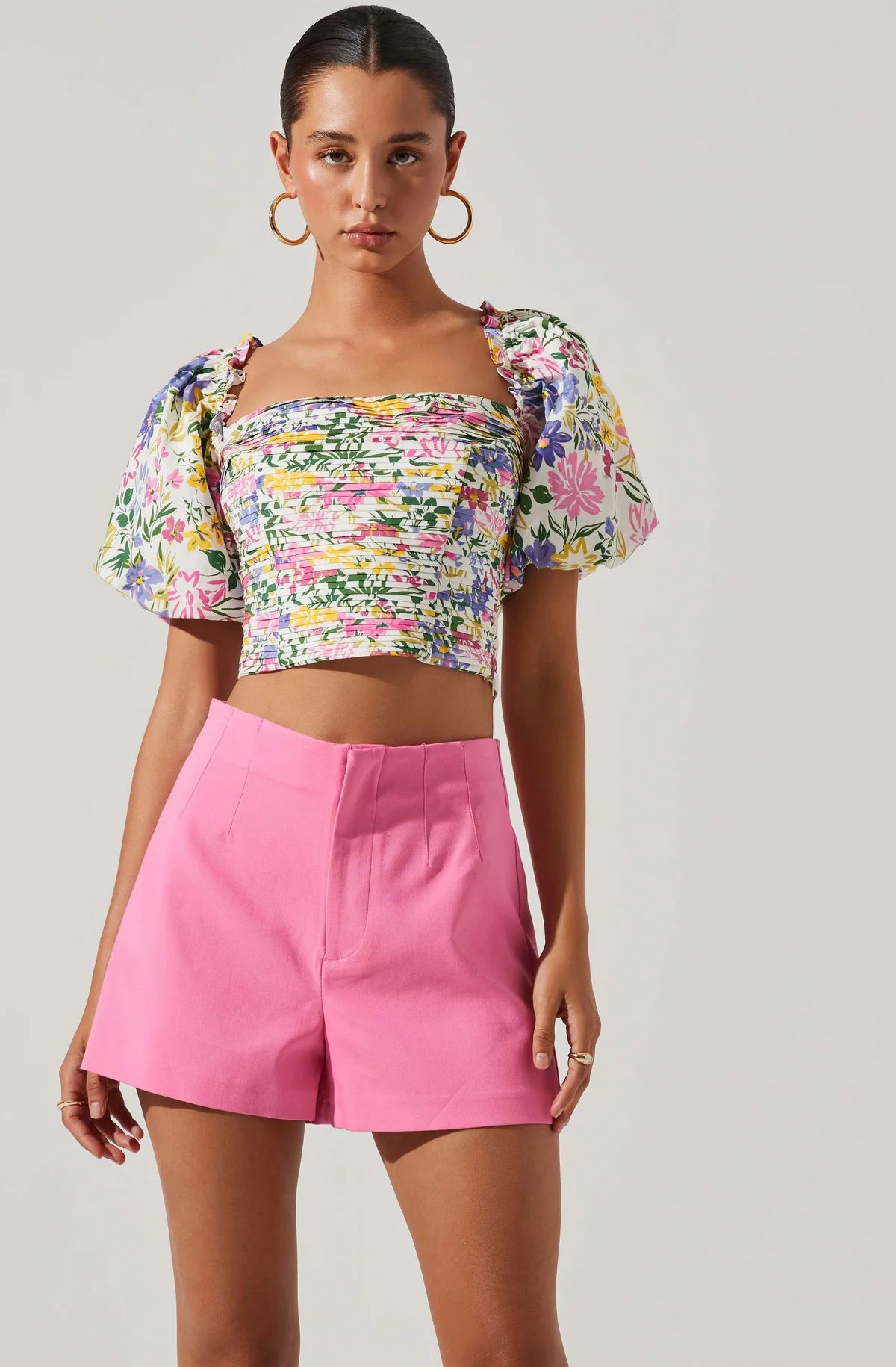 Lin Floral Puff Sleeve Top | ASTR The Label (US)