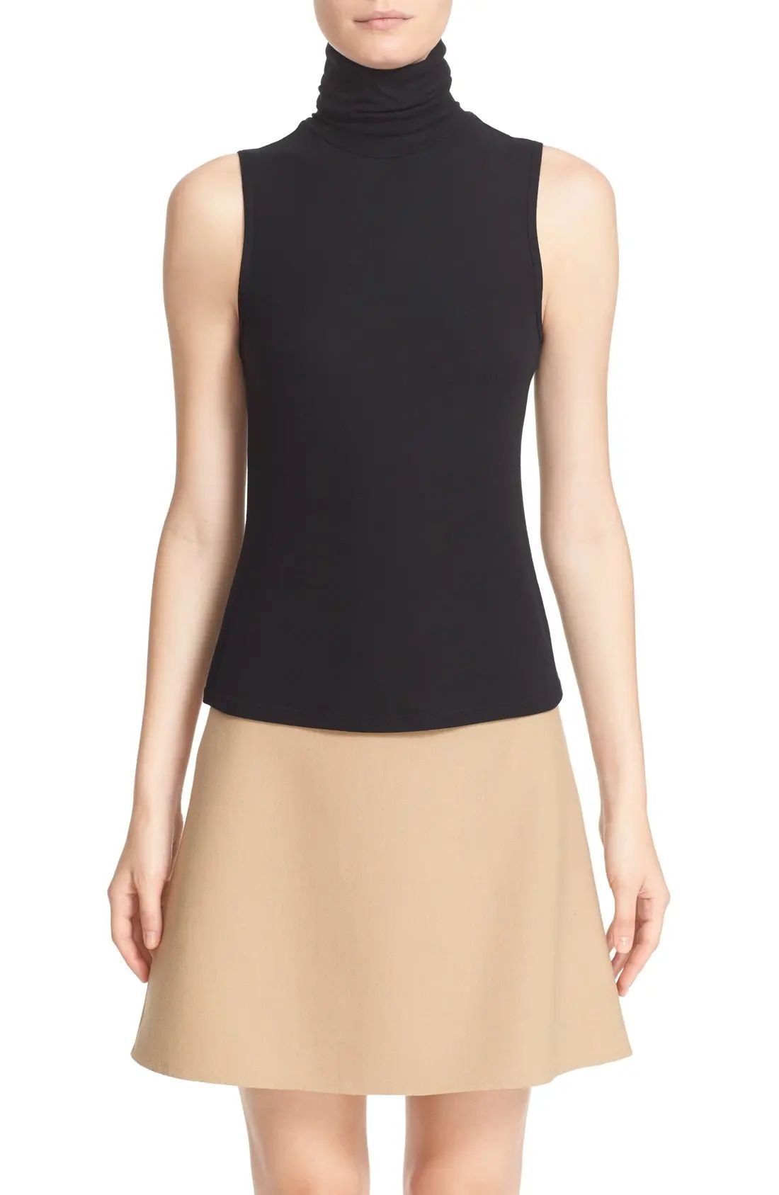 Theory 'Wendel' Sleeveless Turtleneck Top in Black at Nordstrom, Size Petite | Nordstrom