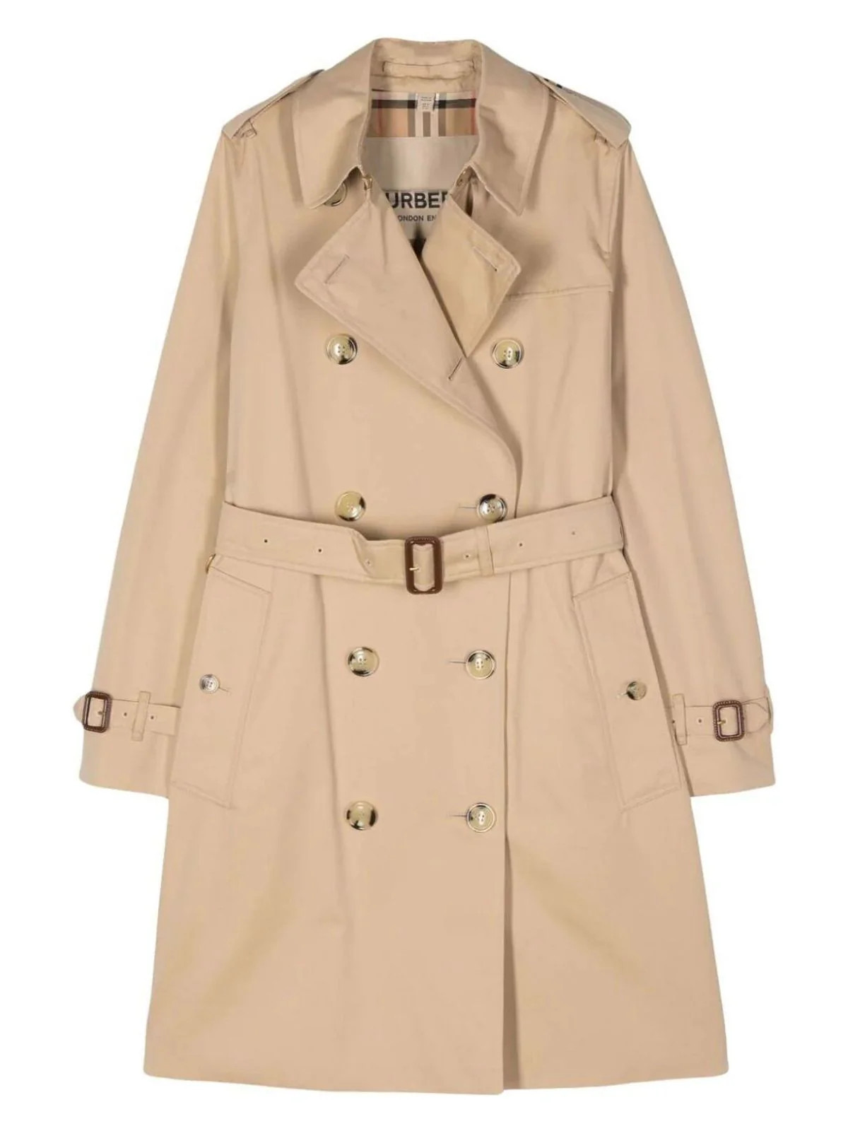 Burberry Women's The Kensington Trench Coat in Brown | Size 12 | 8079411 Color HONEY | LOZURI