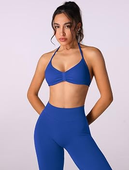 ABOCIW Workout Sets for Women 2 Piece Seamless Halter Sports Bra Scrunch Butt High Waist Leggings... | Amazon (US)
