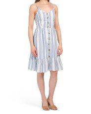 Juniors Button Down Tiered Chambray Dress | Marshalls