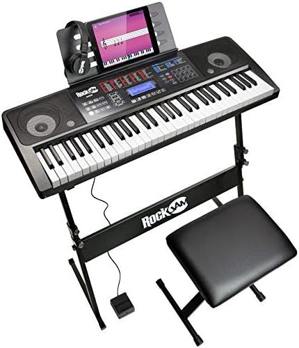 Amazon.com: RockJam 61 Key Touch Display Keyboard Piano Kit with Digital Piano Bench, Electric Pi... | Amazon (US)