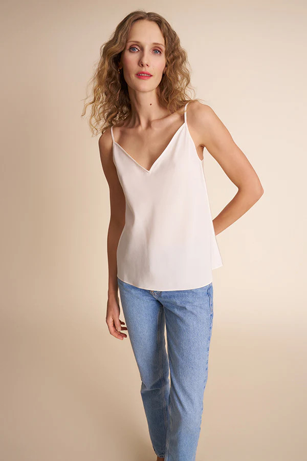 Lisey Layering Cami - Washable Silk :: Ivory | MM LaFleur