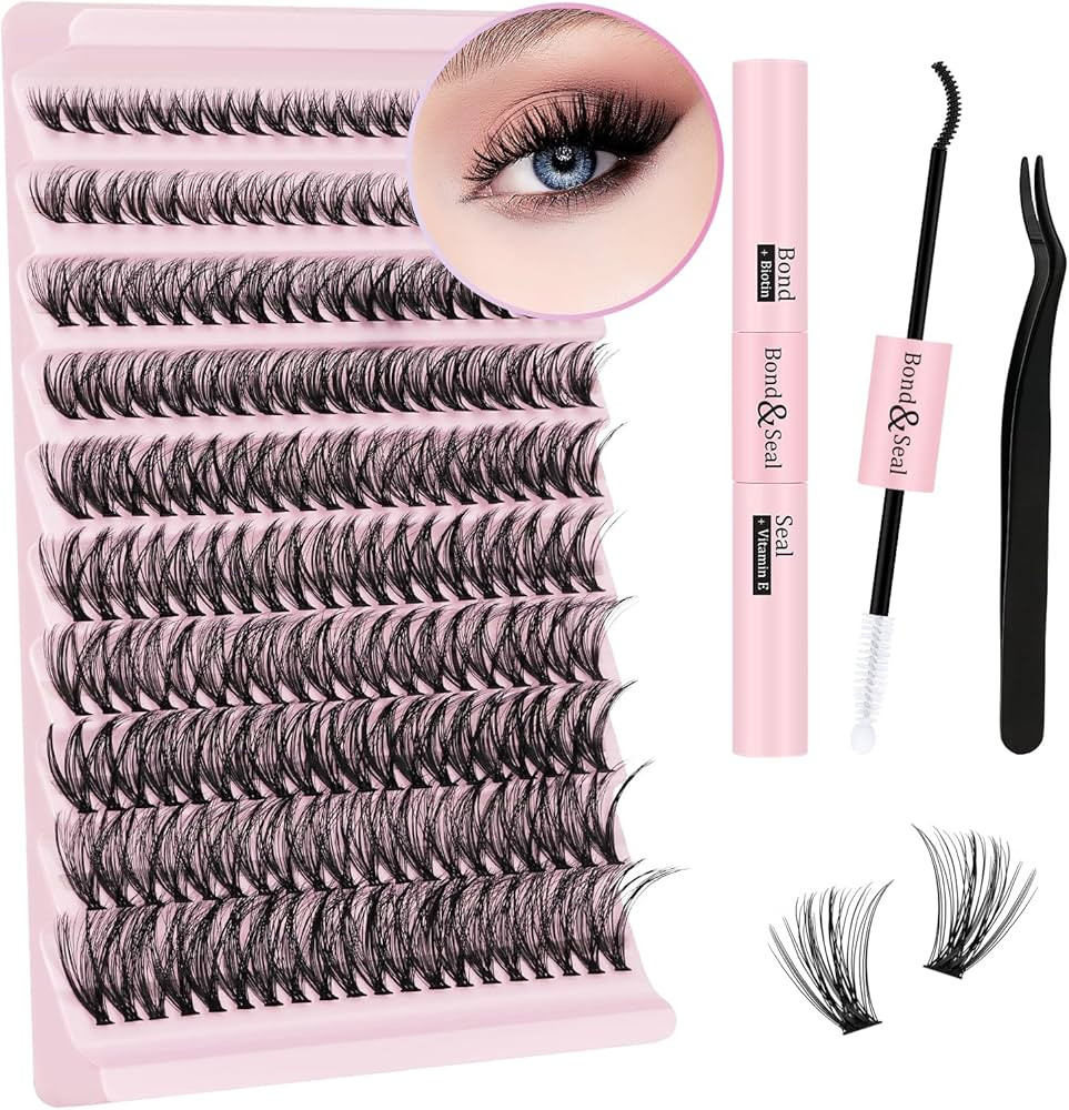 DIY Lash Extension Kit Individual Eyelash Extension Kit B&Q D Curl Cluster Lashes Individual Eyel... | Amazon (US)