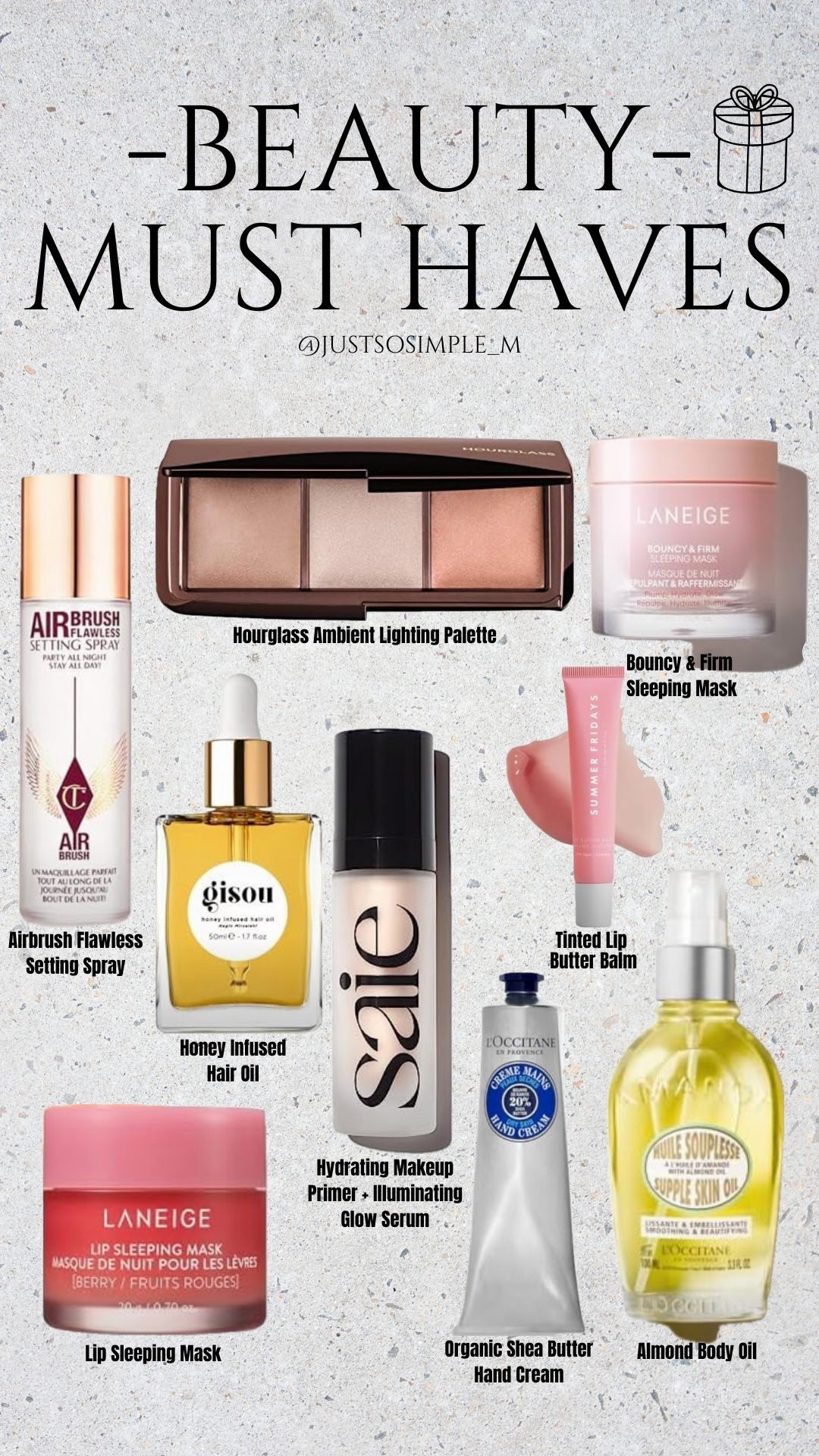 Make-up/Beauty Gifts

Gifts for her, gifts for teen girls, beauty gifts, lip balm, lip tint, hair oil, trendy gifts for her, hand cream, trendy beauty brands, trendy brands,

#LTKGiftGuide #LTKBeauty