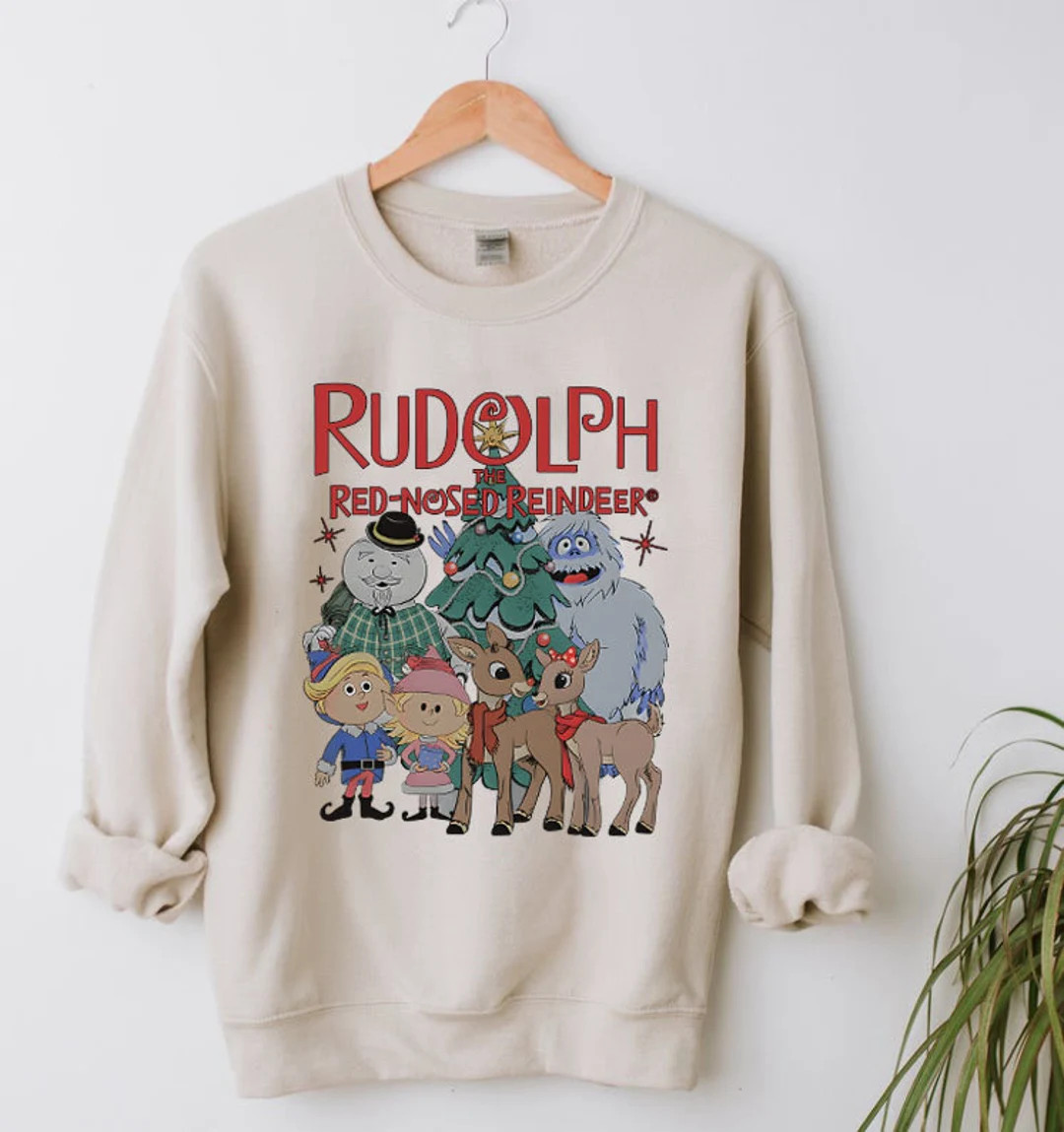 Rudolph The Red Nosed Reindeer Christmas Sweatshirt, Rudolph Christmas Sweater, Christmas Movie S... | Etsy (US)