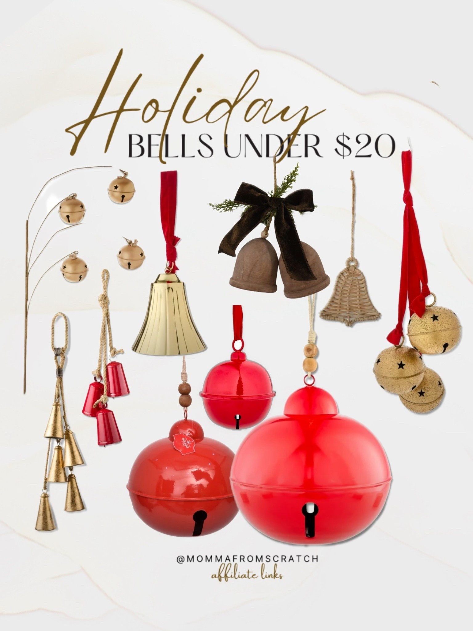 Holiday bells under $20 gold bells, Christmas bells

#LTKFindsUnder50 #LTKHome #LTKSeasonal