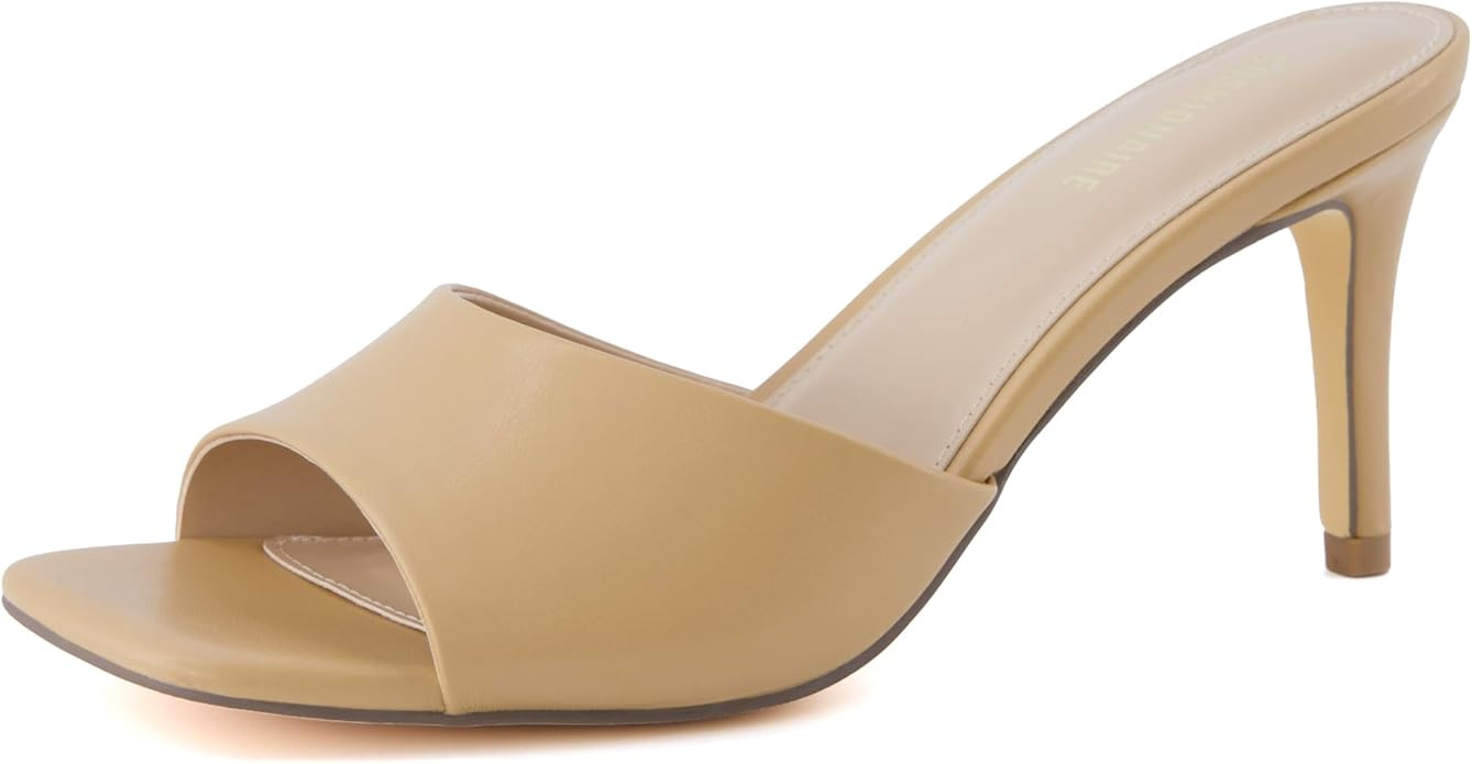 CUSHIONAIRE Evie Kitten Heel Sandals for Women, Slip On One Band Dress Sandals with Memory Foam, ... | Amazon (US)