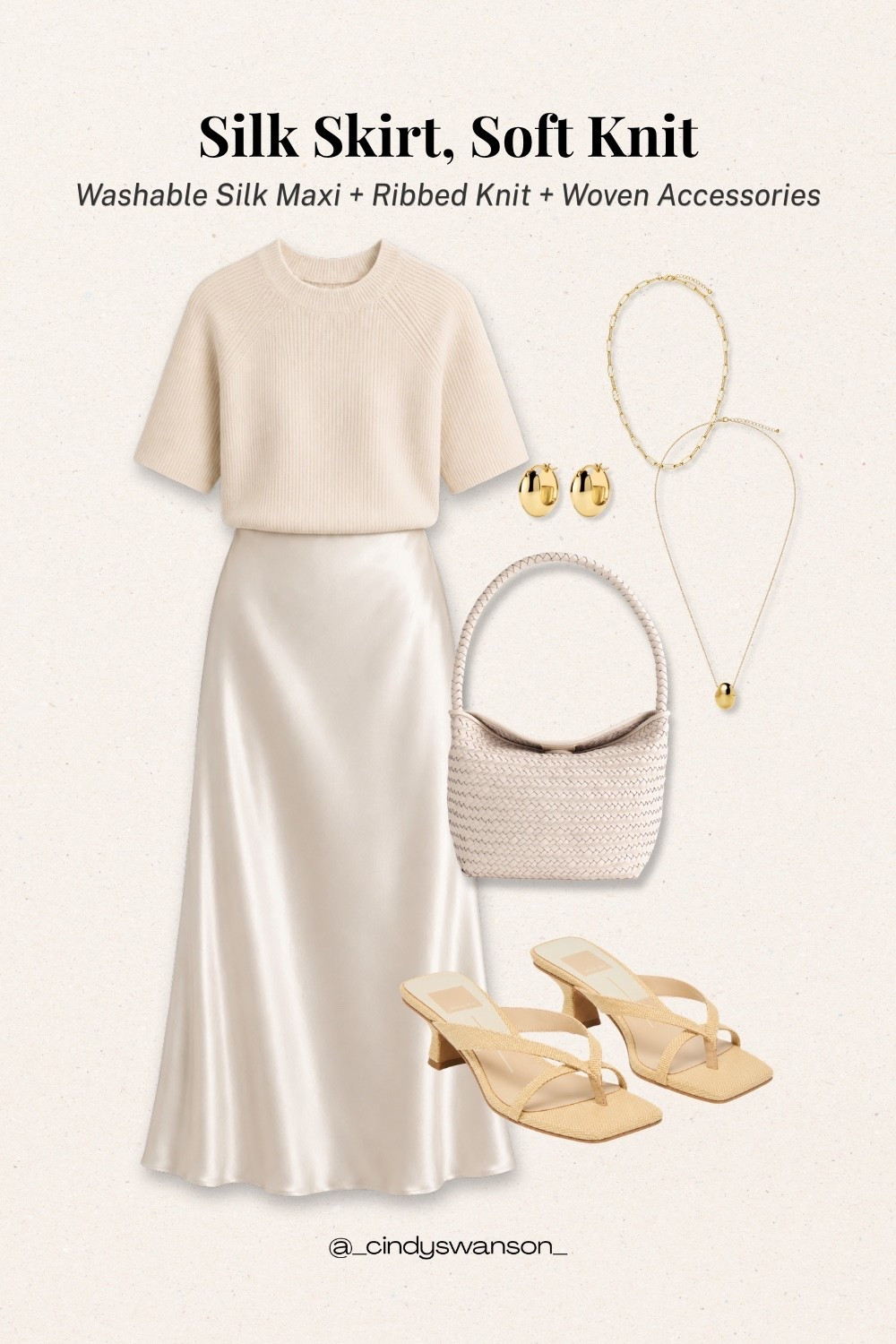A washable silk maxi skirt makes getting dressed feel effortlessly polished. I love the contrast of the fluid skirt with a soft ribbed knit, woven bag, and low block-heel sandals—a timeless combination that works for everything from dinner to a special occasion.

💡 LTK MADE EASY
❤️ Heart = Support my posts!
🔖 Save = Get sale & restock alerts
📋 Lists = Keep favorites organized
📲 Share = Send lists and products to a friend. Hello, Christmas List!
💬 Comment = Ask me anything about what I’m wearing.:-)

#LTKootd #LTKOver40 #LTKWorkwear
