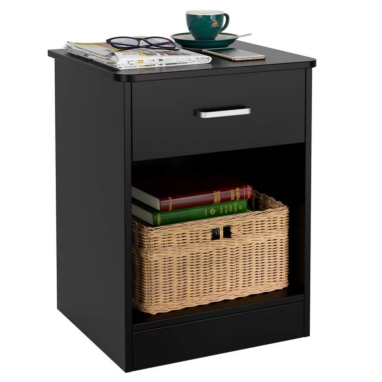 Nightstand 2-Tier, Bedroom End Table Sofa Side Table with Drawer and Storage Cabinet, Living Room... | Walmart (US)
