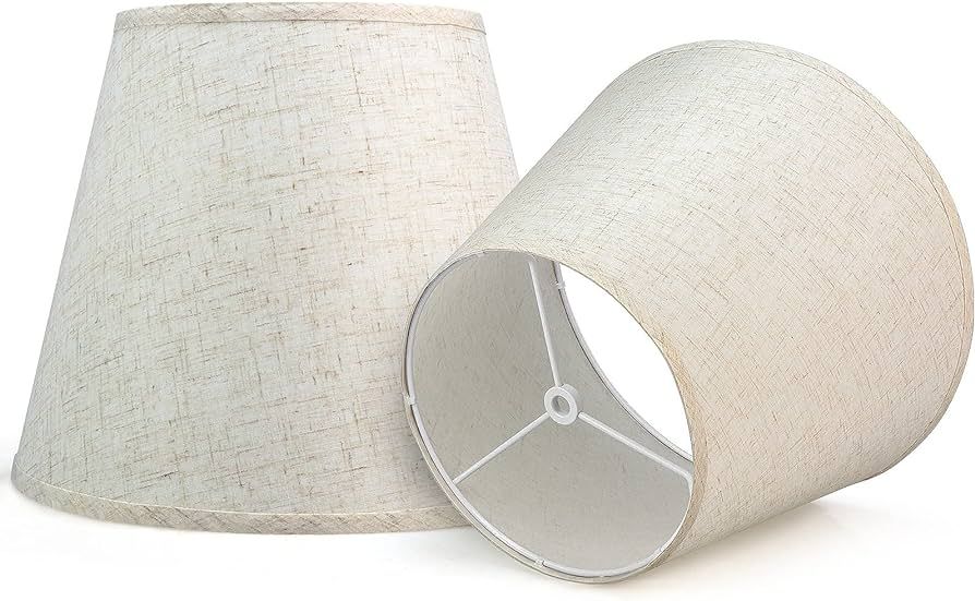 Lamp shades Set of 2, Drum Fabric Lamp Shades for Table Lamps and Floor Light, Lampshades Spider ... | Amazon (US)