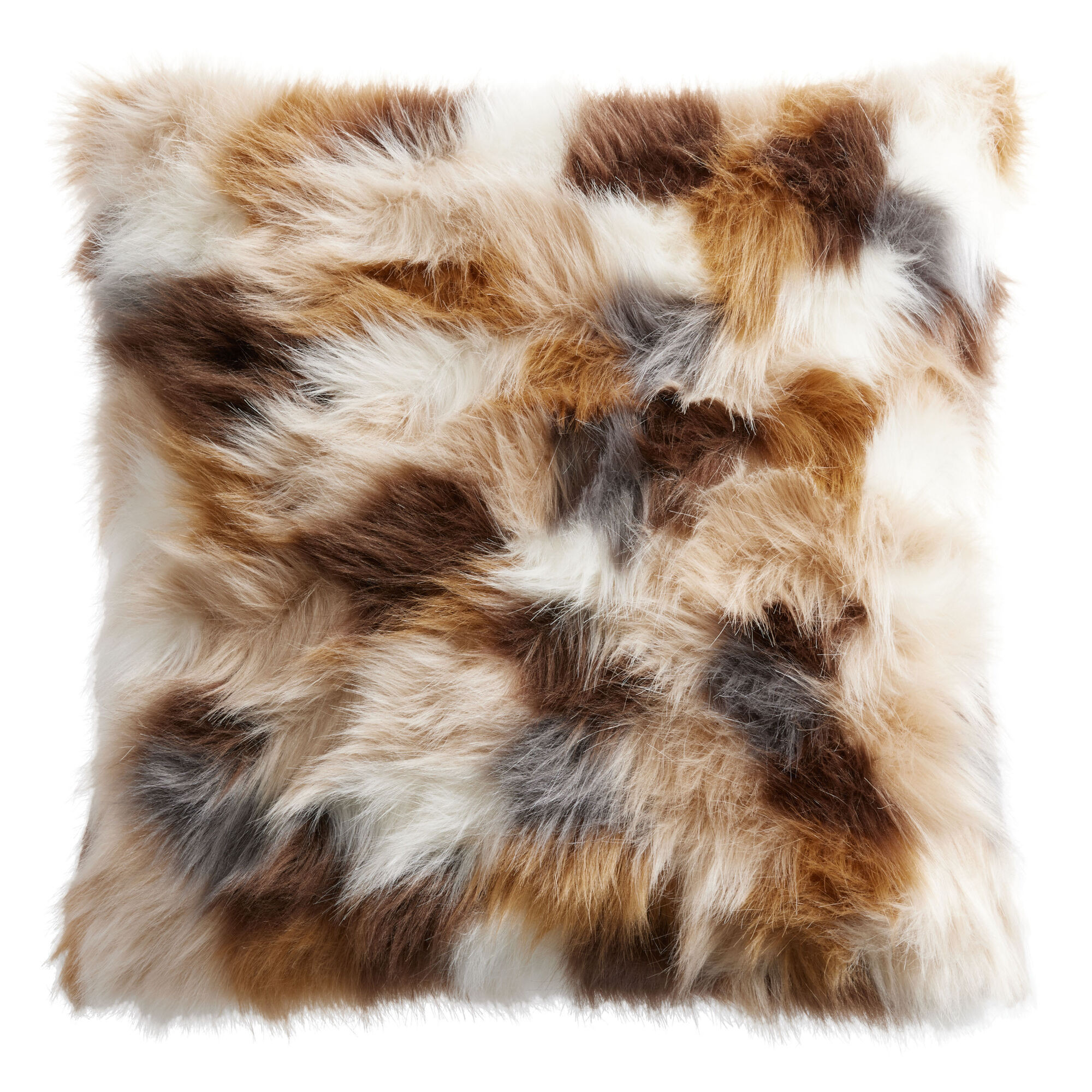 Multicolor Faux Fur Spotted Throw Pillow | World Market