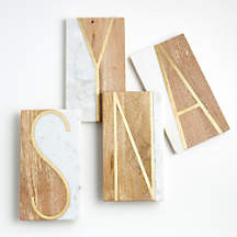 "Y" Monogrammed Serving Board + Reviews | Crate and Barrel | Crate & Barrel