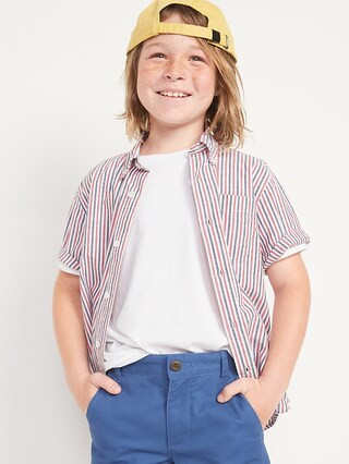 Printed Built-In Flex Short-Sleeve Shirt for Boys | Old Navy (US)