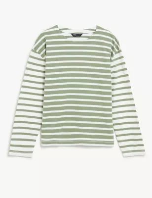 Pure Cotton Striped Crew Neck Top | Marks & Spencer (UK)