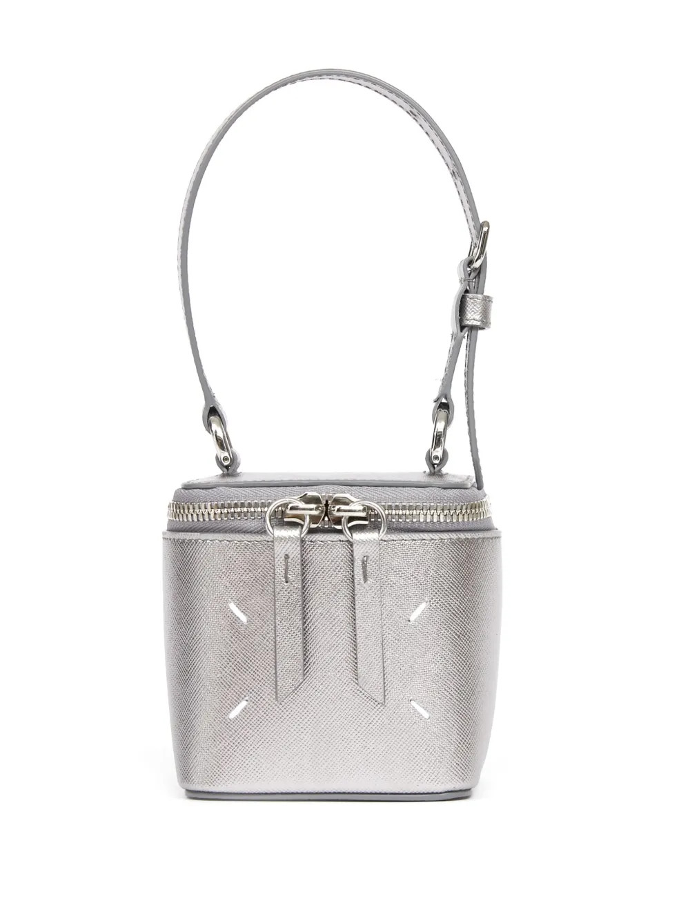 Maison Margiela Micro Cube Leather Tote Bag  | Silver | FARFETCH PT | Farfetch Global