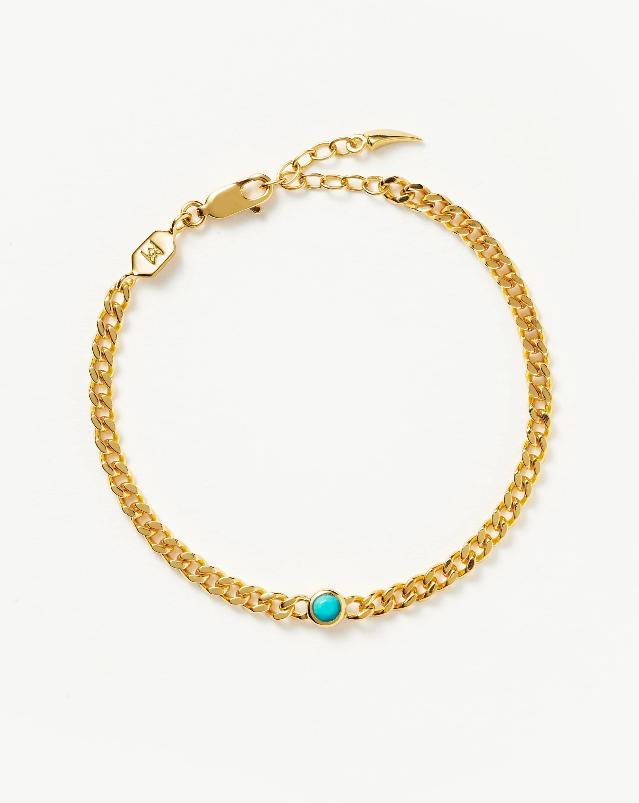 December Birthstone Chain Bracelet | 18ct Gold Vermeil/Turquoise | Missoma UK