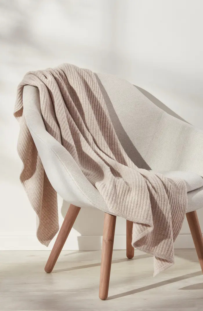 Nordstrom Rib Wool & Cashmere Throw Blanket | Nordstrom | Nordstrom