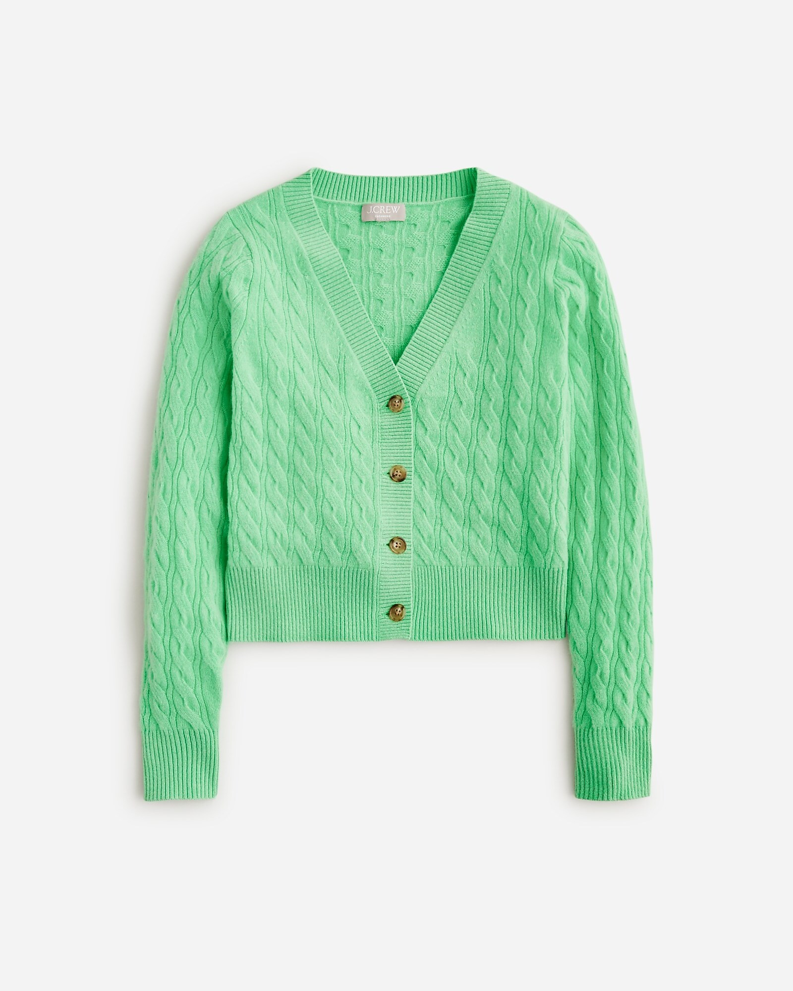 Cashmere shrunken cable-knit V-neck cardigan sweater | J. Crew US