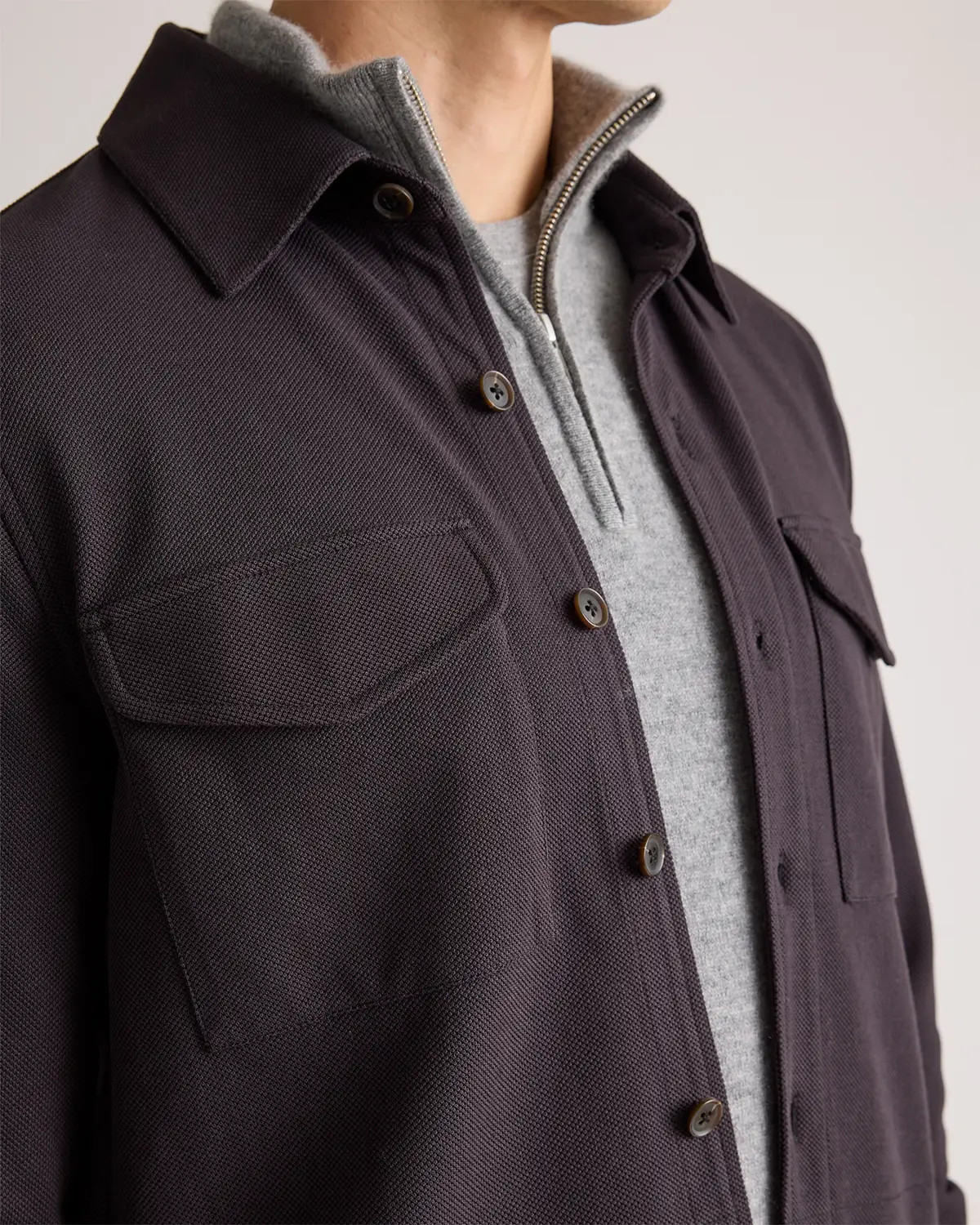 Cotton Pique Knit Overshirt | Quince