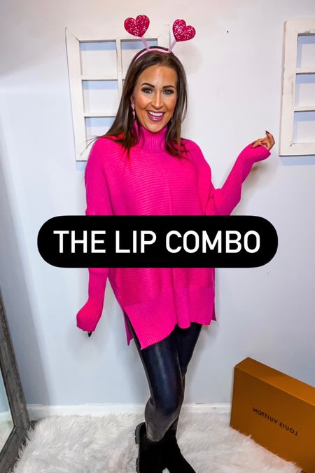 The lip combo and outfit from this reel/TikTok. 

𝐋𝐈𝐍𝐄𝐑: Plum⁣
𝐋𝐈𝐐𝐔𝐈𝐃 𝐋𝐈𝐏𝐒𝐓𝐈𝐂𝐊: Patina⁣
𝐆𝐋𝐎𝐒𝐒: Eclair

Valentine’s Day looks, Valentine’s Day outfits, faux leather leggings, chelsea boots, winter looks, pink sweater, amazon fashion, amazon finds 

#LTKstyletip #LTKFind #LTKSeasonal