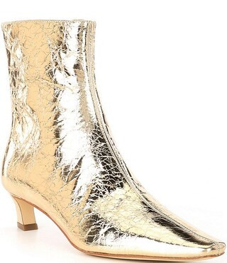 Cosmo Kitten Crinkle Metallic Leather Booties | Dillard's