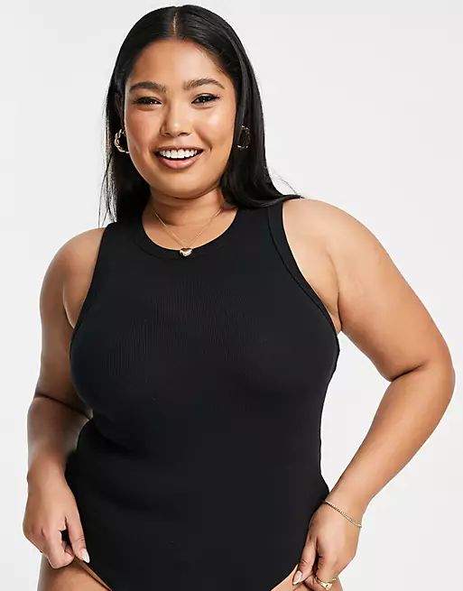 ASOS DESIGN Curve - Body dos nageur - Noir | ASOS (Global)