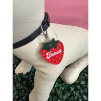 strawberry Dog Tag - Keychain Pet Id Tag Dog Personalized Pet/Dog Custom Id Accessories Collar | Etsy (US)