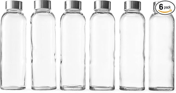 Epica 18-Oz. Glass Water Bottles with Lids, Juice Bottles - BPA Free & Eco-Friendly Reusable Refi... | Amazon (US)