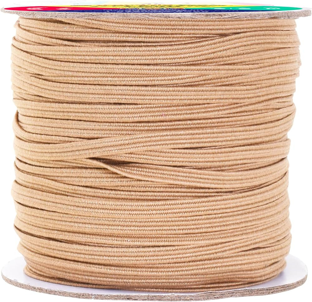 Mandala Crafts Nude Elastic Bands 1/8 Flat Elastic Cord Stretch Strap - 3mm 50 Yds Roll of Elasti... | Amazon (US)