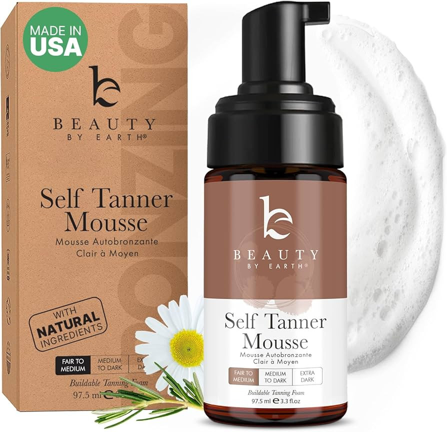 Self Tanner Mousse - USA Made with Natural & Organic Ingredients, Self Tanning Mousse for Fake Ta... | Amazon (US)