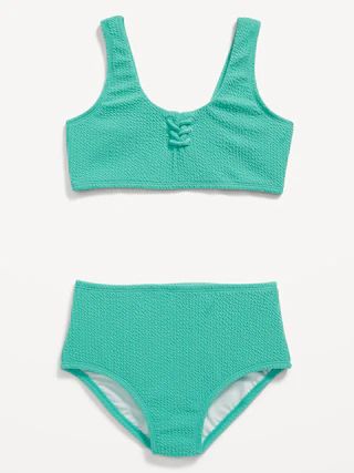 Lace-Up Front Bikini Swim Set for Girls | Old Navy (CA)