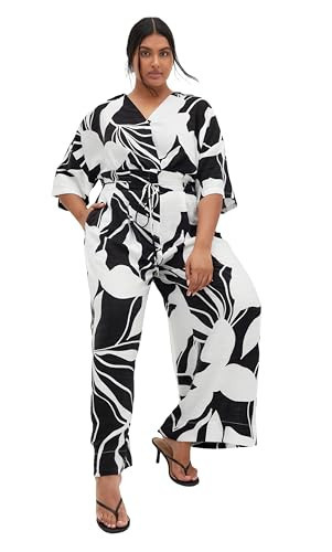 City Chic Women's Plus Size Pants - Resort Wide Print, 14 | Amazon (US)